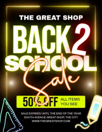 Black Back to School Sale Volante Template
