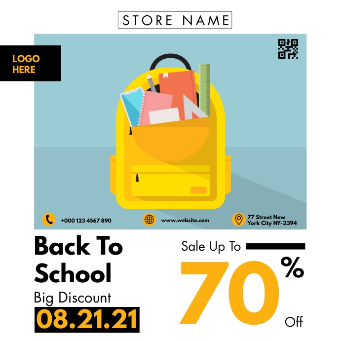 Back to School Sale Template PosterMyWall