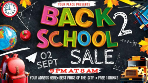 Back To School Sale Digital Display (16:9) template