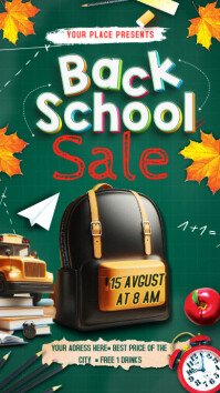 Back To School Sale Digital Display (9:16) template
