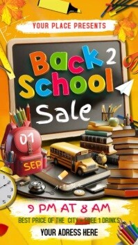 Back To School Sale Digital Display (9:16) template