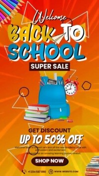 Back To School Sale  Digital Display (9:16) template