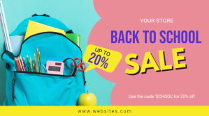 Red Back to School Sale Digitalanzeige Template
