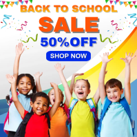 สีขาว Back to School Sale Instagram Post Template