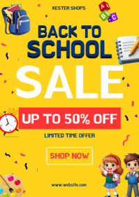 Back to School Sale Flyer A4 template