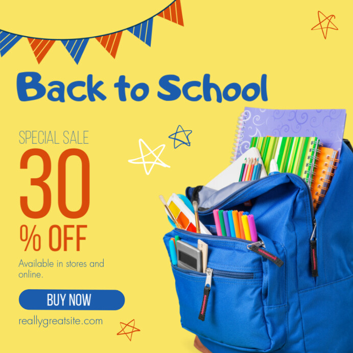 Back to School Sale Instagram Post template