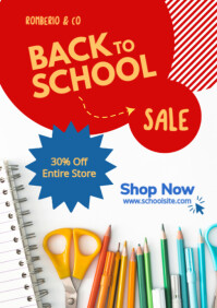 Back To School Sale Marketing A2 template