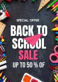Back to School Sale Offer Template 2025 A4