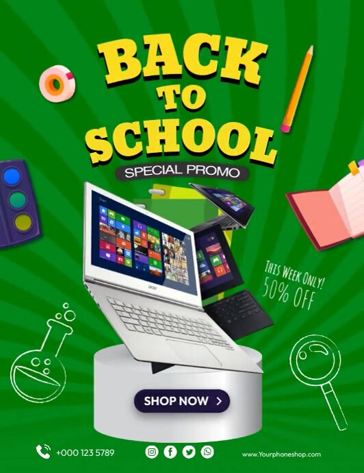 Back To School Special Promo Folheto (US Letter) template