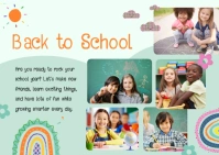 Back to school student collage postcard template