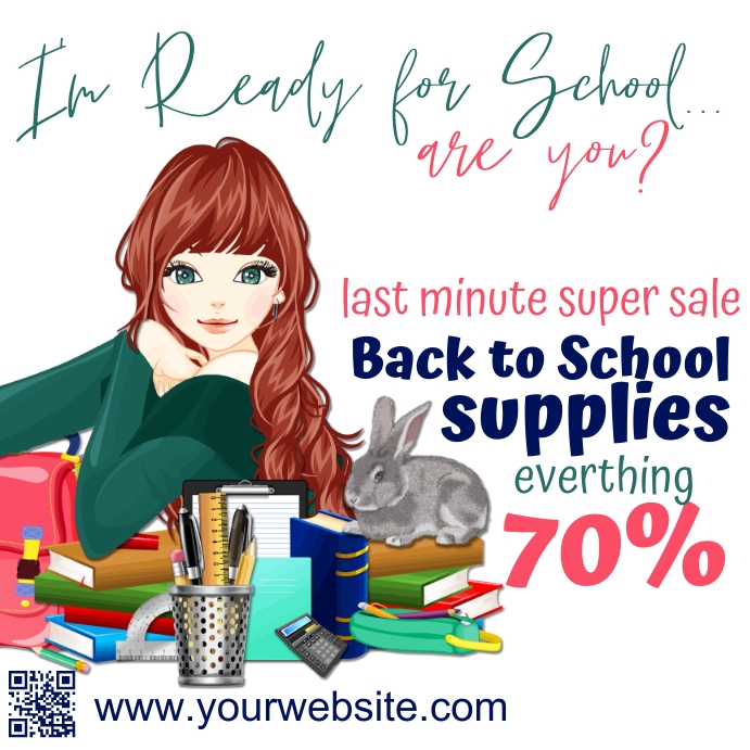 Back to School Supplies Clearance Sale Template PosterMyWall