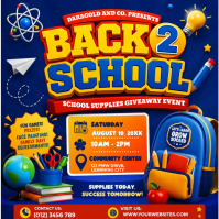 Back to School Supplies Giveaway Event Flyer Template Publicación de Instagram
