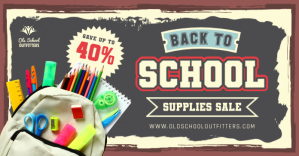 Brun Back to School Supplies Sale auf Facebook geteiltes Bild Template