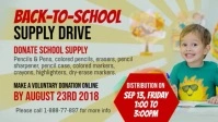 Back to School Supply Drive Facebook Cover Video Facebook-omslagvideo (16: 9) template