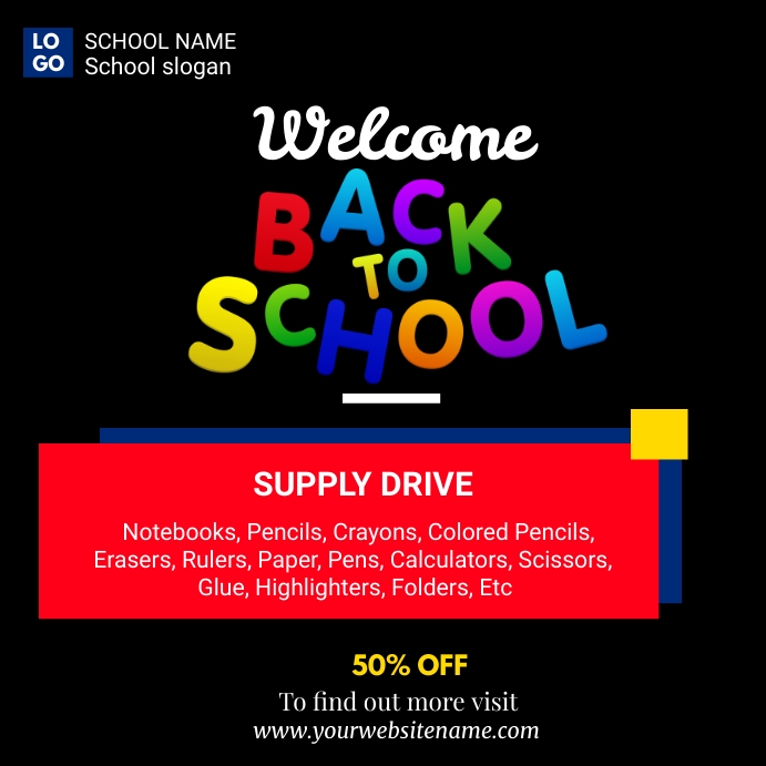 back to school supply drive flyer template PosterMyWall