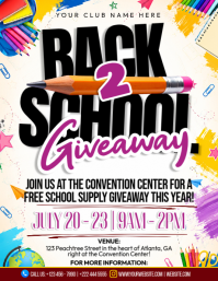 Back To School Supply Giveaway Flyer (Letter pang-US) template