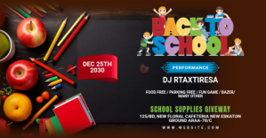 Brun Back to School Event Facebook Event Cover Template