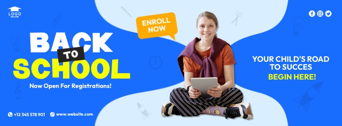 Back To School Template Cover na Larawan ng Facebook