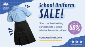 White Back To School Uniform Sale Youtube Thumbnail YouTube Thumbnail Template