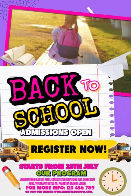 Back to School Video Ads Plakkaat template