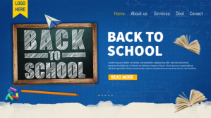 Niebieski Back to School Digitalt display Template