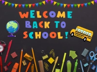 BACK TO SCHOOL WELCOME BACK TO SCHOOL FLYER Tuinbord template