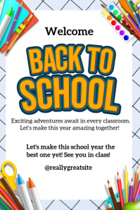 Back to School  Welcome Back to School  School Poster template