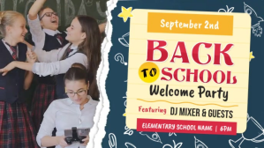 Back to School Welcome Party Facebook Cover V Facebook-covervideo (16:9) template