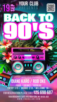 90s Music Event Digital Display Template