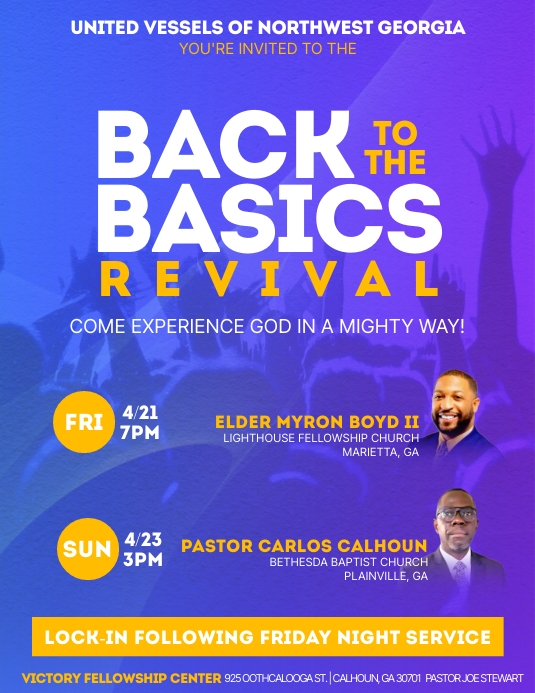 Back to the Basics Revival Flyer (US Letter) template