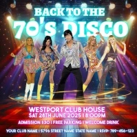 Back to to 70's Disco Party Ad Video Instagram Post template