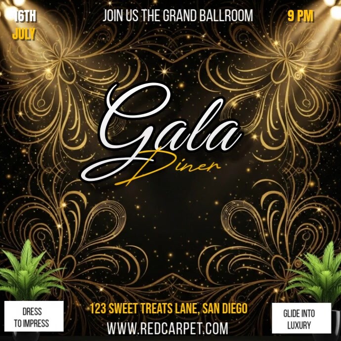 Backdrop gala dinner Publicação no Instagram template