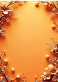 Jingga Floral Background A3 Template