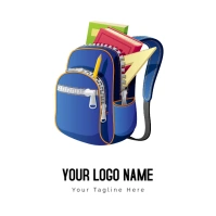 Backpack  School Bag Logo template