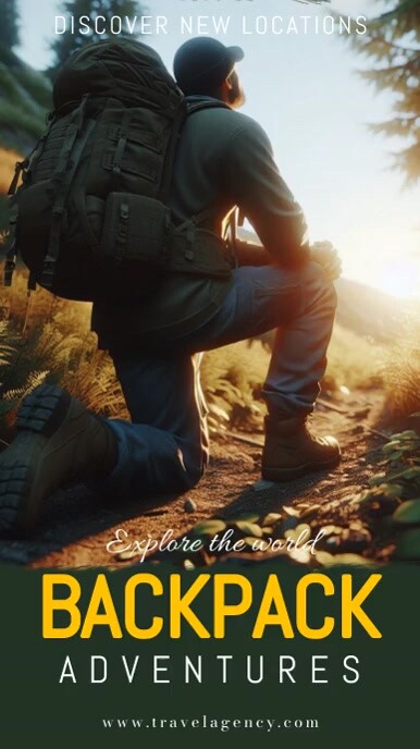 Backpack Ads Design Backpack Travel Adventures Instagram Ad Template | PosterMyWall