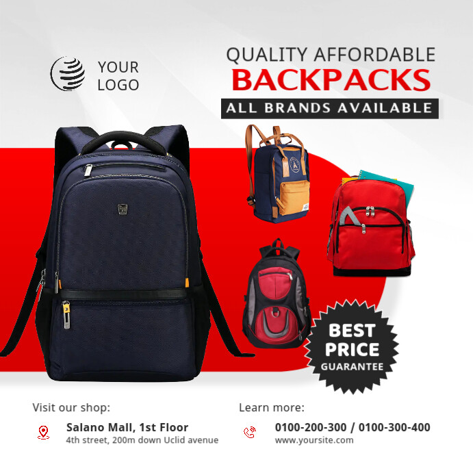 Backpacks Template | PosterMyWall