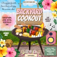 Backyard Cookout Flyer, Cookout Flyer Template free Instagram Plasing