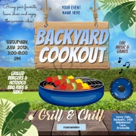 Backyard Cookout Flyer Publicación de Instagram template