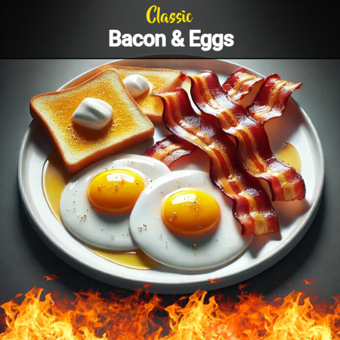 Bacon and Eggs Instagram Plasing template