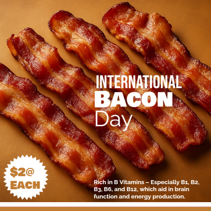 Bacon Day Instagram Post template