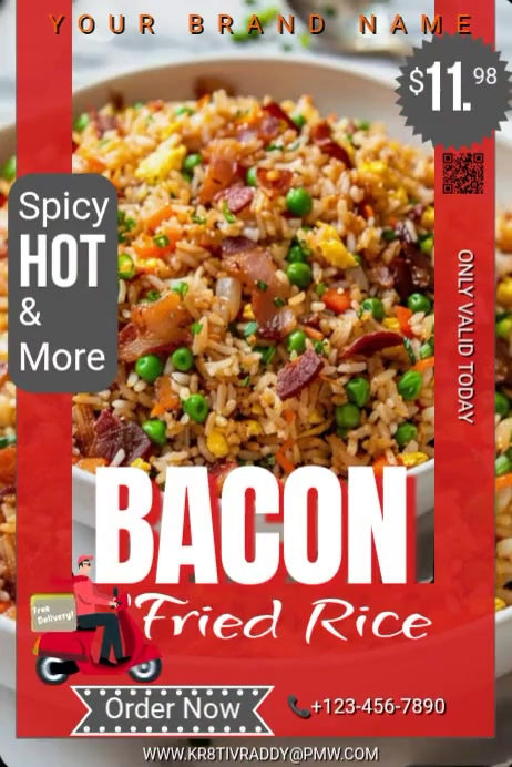 Bacon Fried Rice Poster Template | PosterMyWall