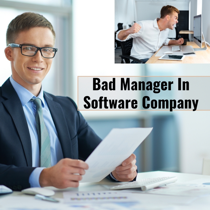 bad manager in software company Instagram Post template