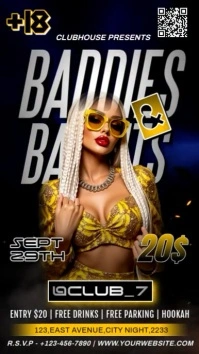 BADDIES AND BANDITS PARTY FLYER TEMPLATE เรื่องราวบน Instagram