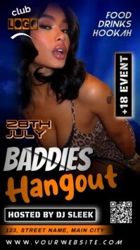 BADDIES HANGOUT PARTY FLYER TEMPLATE Historia de Instagram