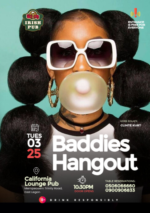 Baddies Hangout Party Template A4