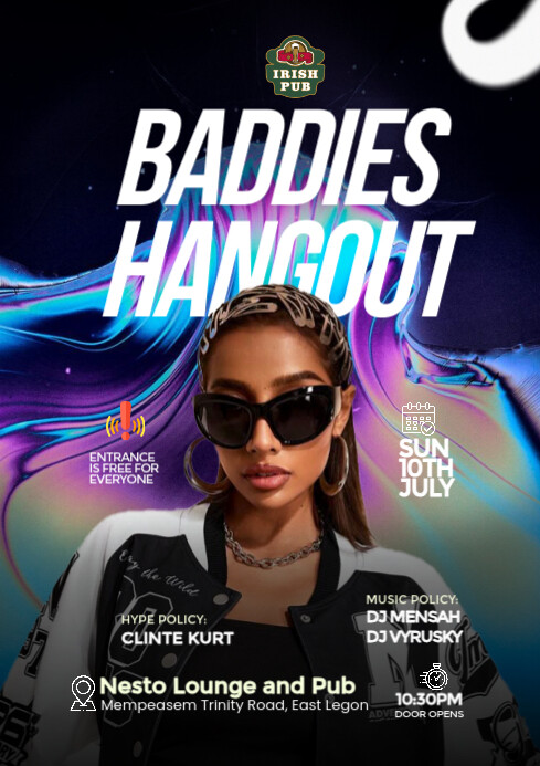 Baddies Hangout Party Template A4