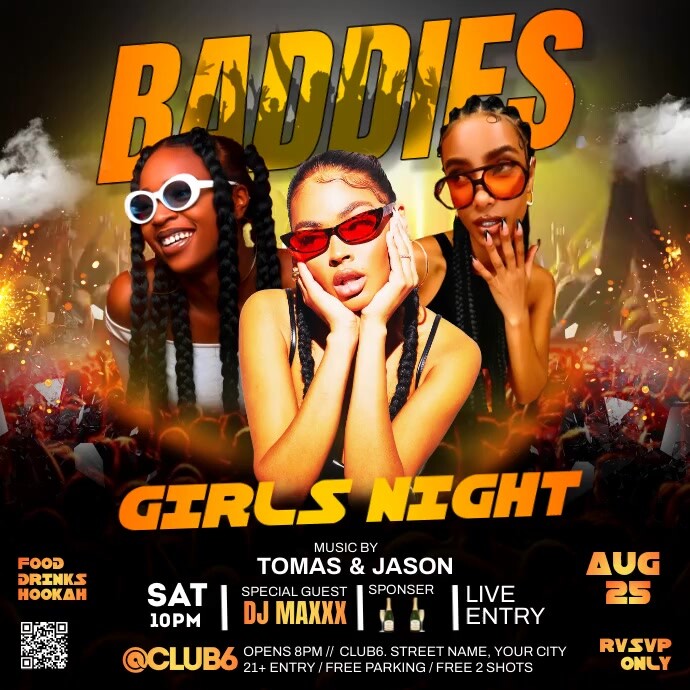 Plantilla de Baddies Night Party Flyer | PosterMyWall
