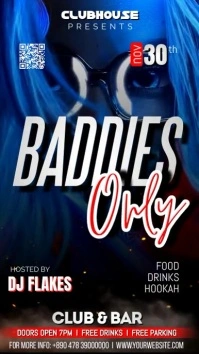 BADDIES ONLY PARTY FLYER TEMPLATE Instagram Story