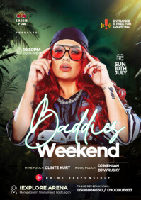 Baddies Weekend Party Design Template A4