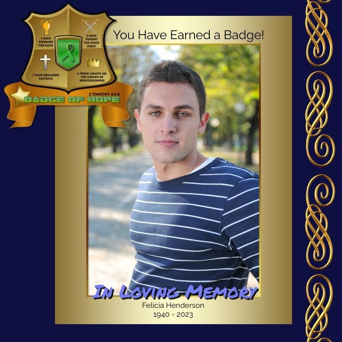 badge, sticker, memory, funeral, award, hope, celebration life, church, christian, bulletin, card Post Instagram template